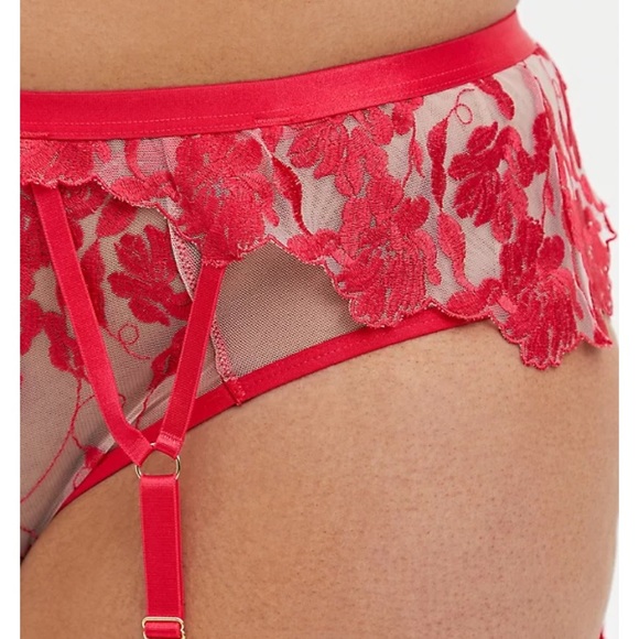 Torrid Bra & Garter Belt Raspberry Pink Set - Picture 8 of 9